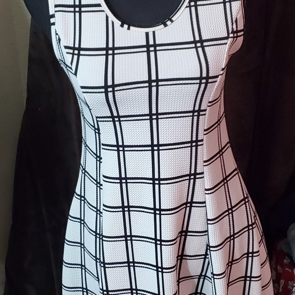 White Plad Dress